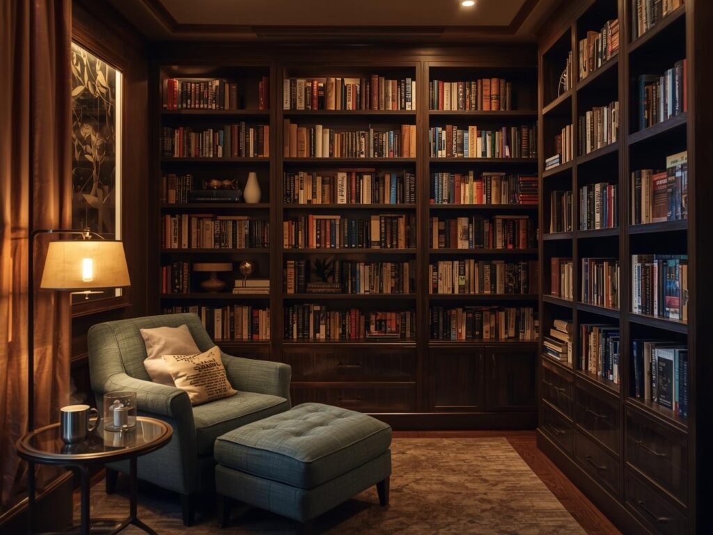 small bedroom library