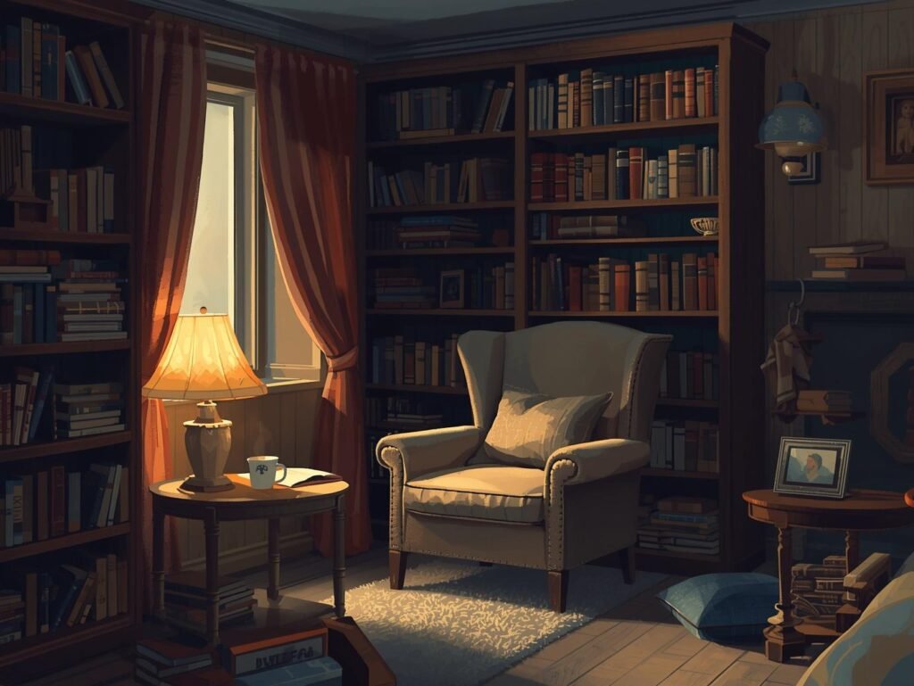 small bedroom library