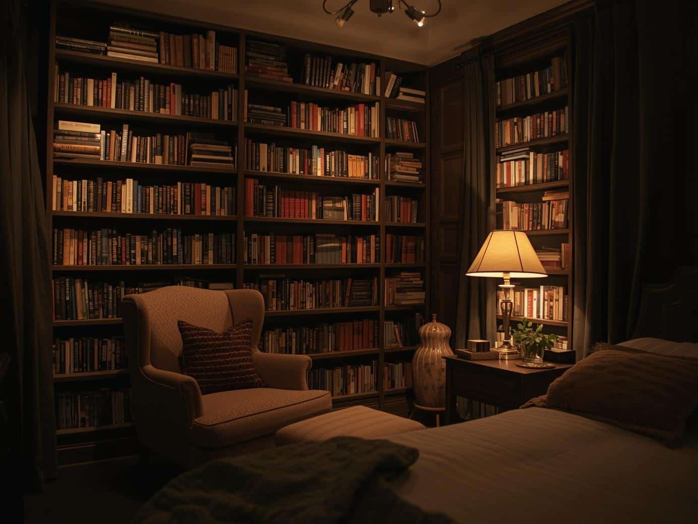 small bedroom library