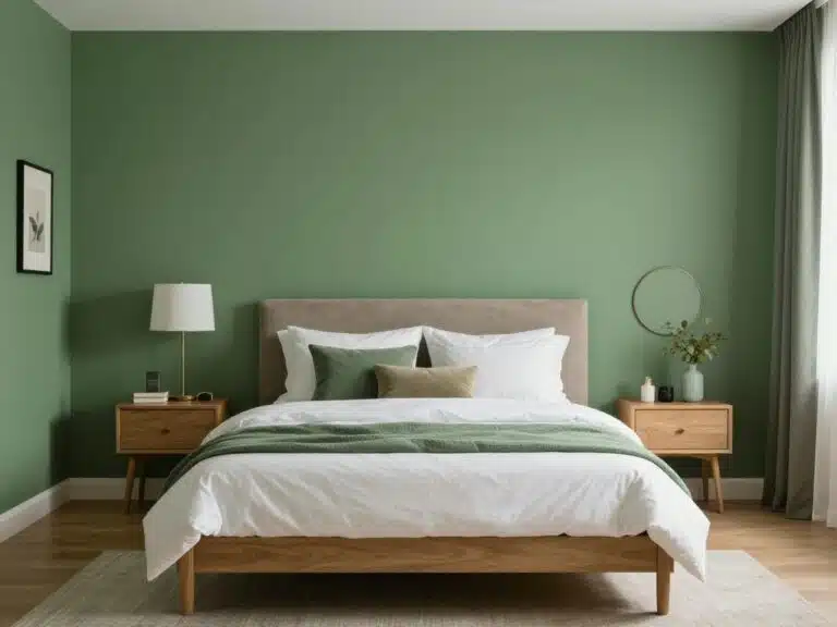 soothing green bedroom