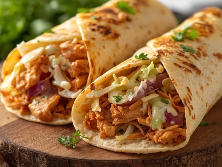 BBQ Chicken Coleslaw Wraps