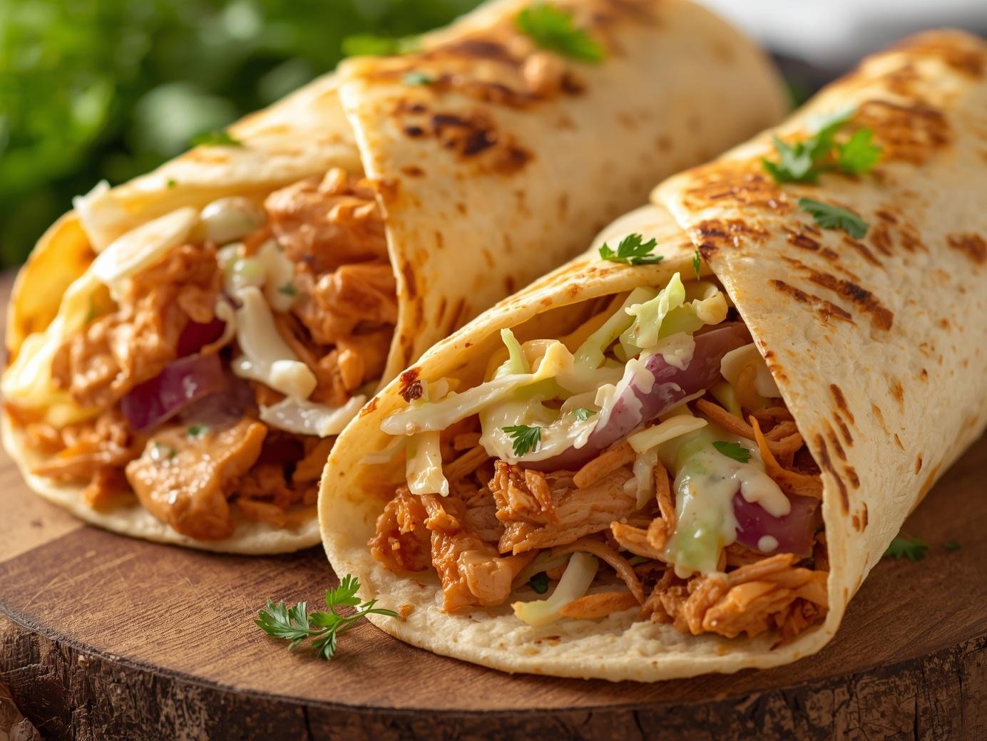 BBQ Chicken Coleslaw Wraps