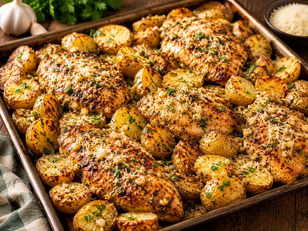 Garlic Parmesan Chicken and Potatoes