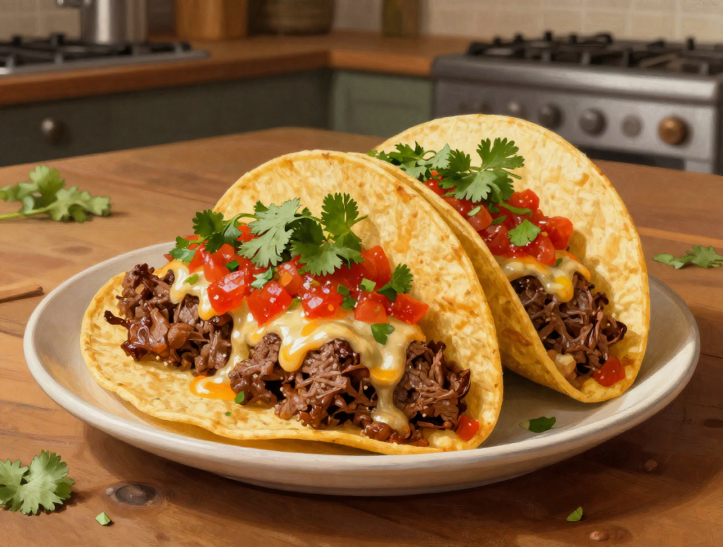 Cheesy Beef Tacos