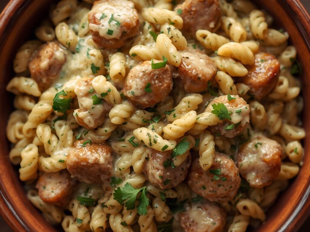 Creamy Chicken Sausage Orzo