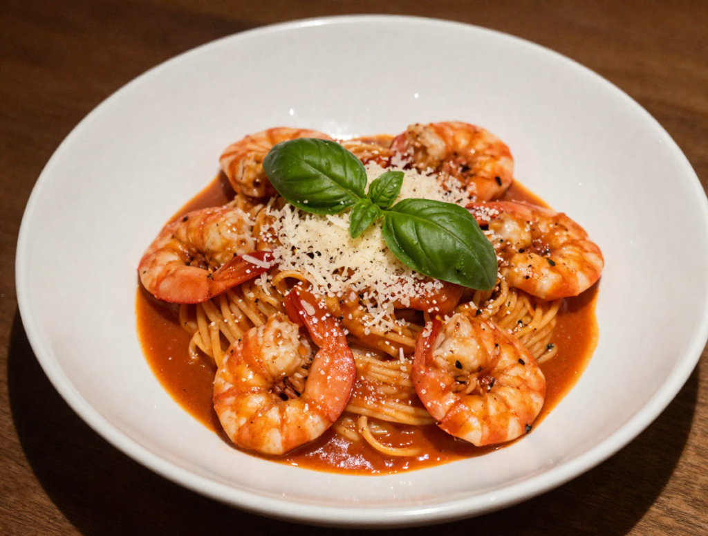 Creamy Tomato Garlic Butter Shrimp Pasta