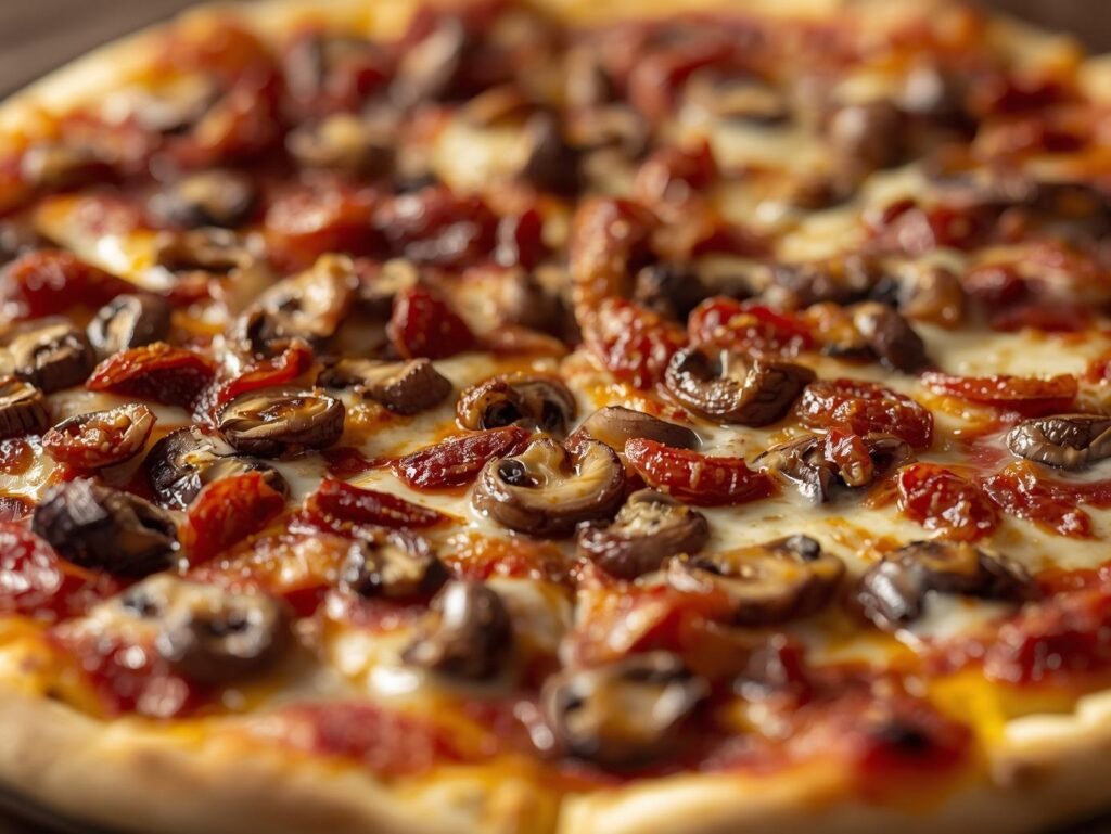Mushroom & Sun-Dried Tomato Pizza
