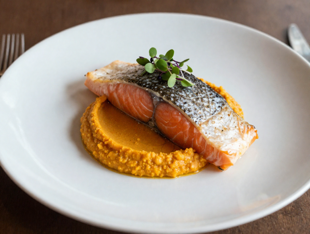 Salmon with Sweet Potato Purée