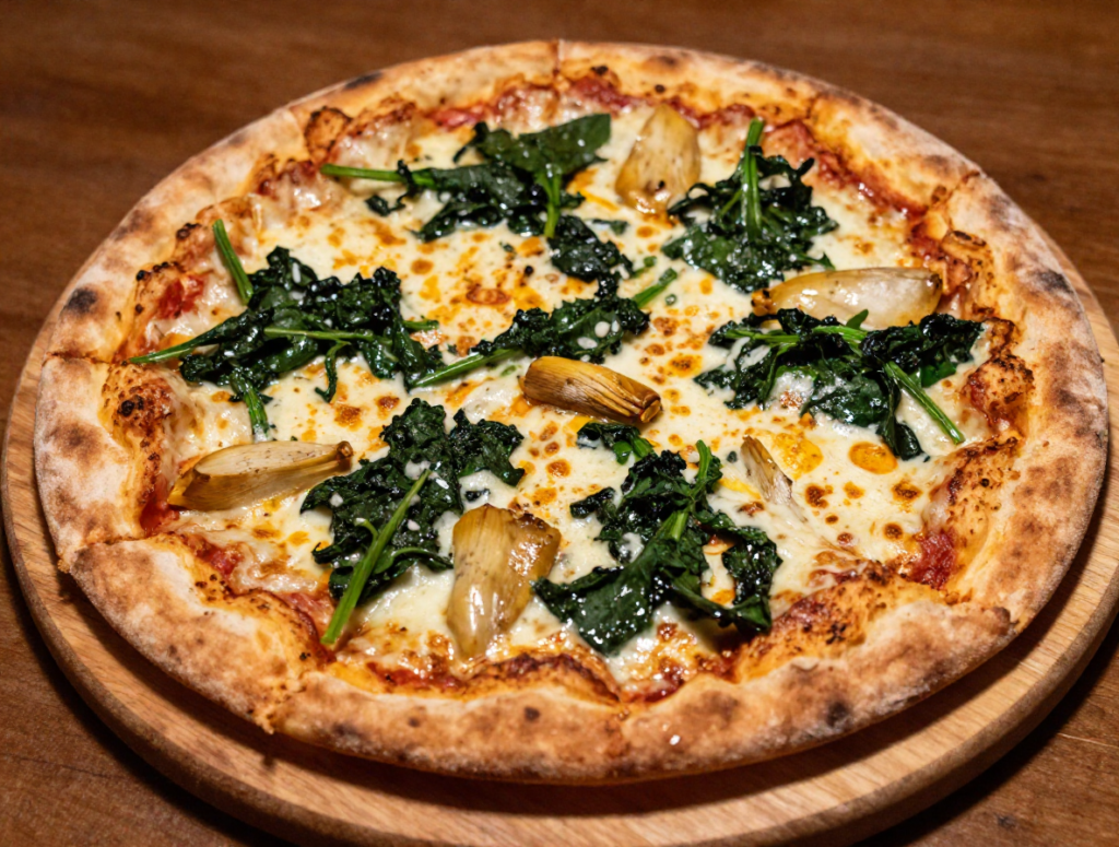 Spinach and Artichoke Pizza
