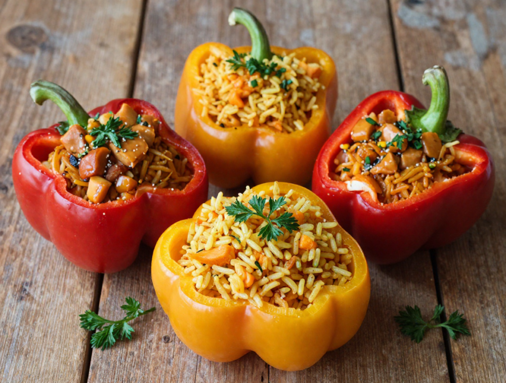 Stuffed Bell Peppers with Sweet Potato Rice