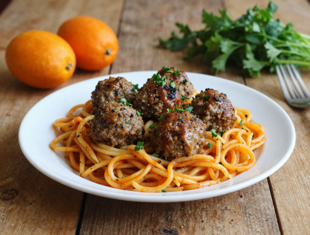 Turkey Meatballs with Sweet Potato Noodles