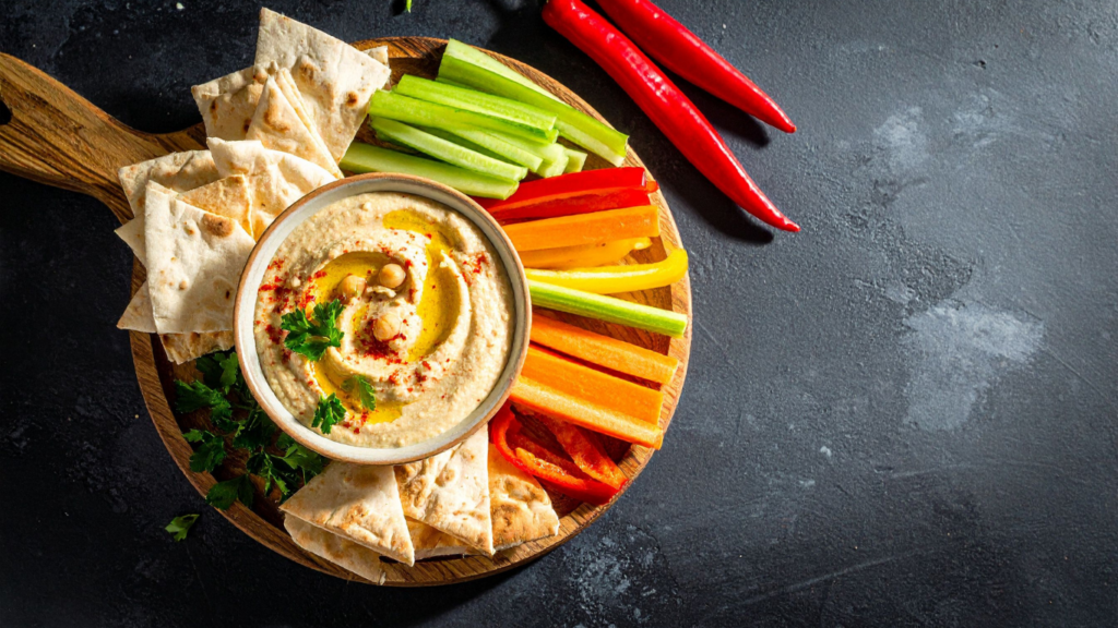 Hummus and Veggie Snack Plate