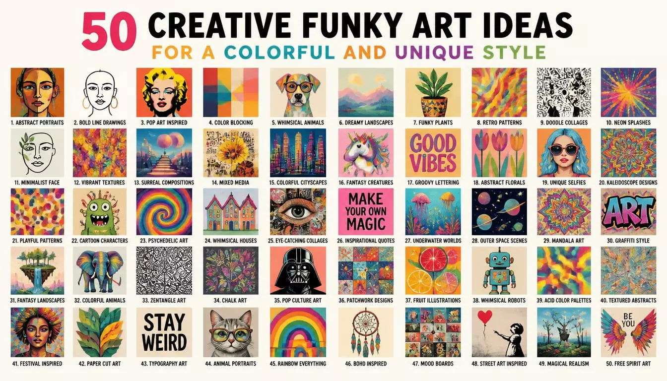 50 Creative Funky Art Ideas for a Colorful and Unique Style