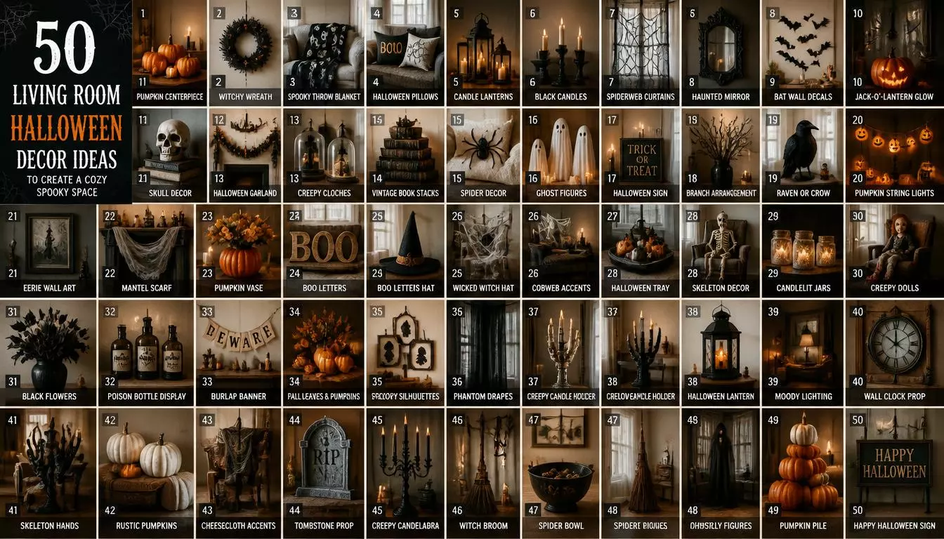 50 Living Room Halloween Decor Ideas to Create a Cozy Spooky Space