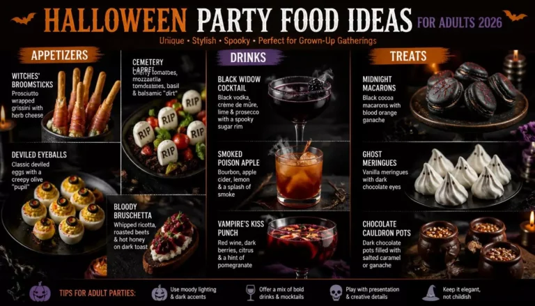 40+ Halloween Party Food Ideas for Adults 2026: Unique Appetizers, Drinks and Treats