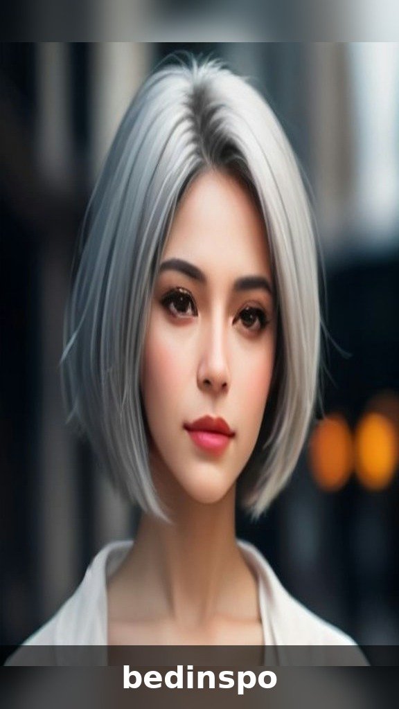 Asymmetrical lob with bangs