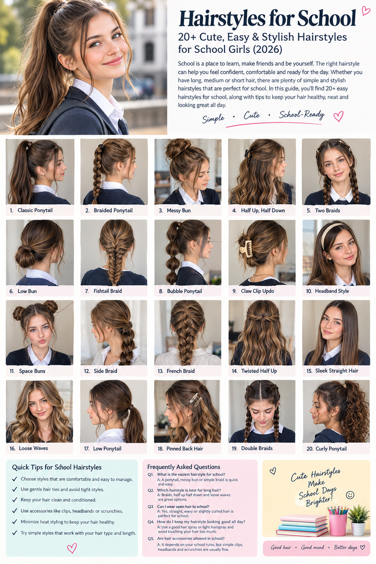 30 Easy Hairstyles for School: Cute, Quick, and Stylish Ideas for Every Day