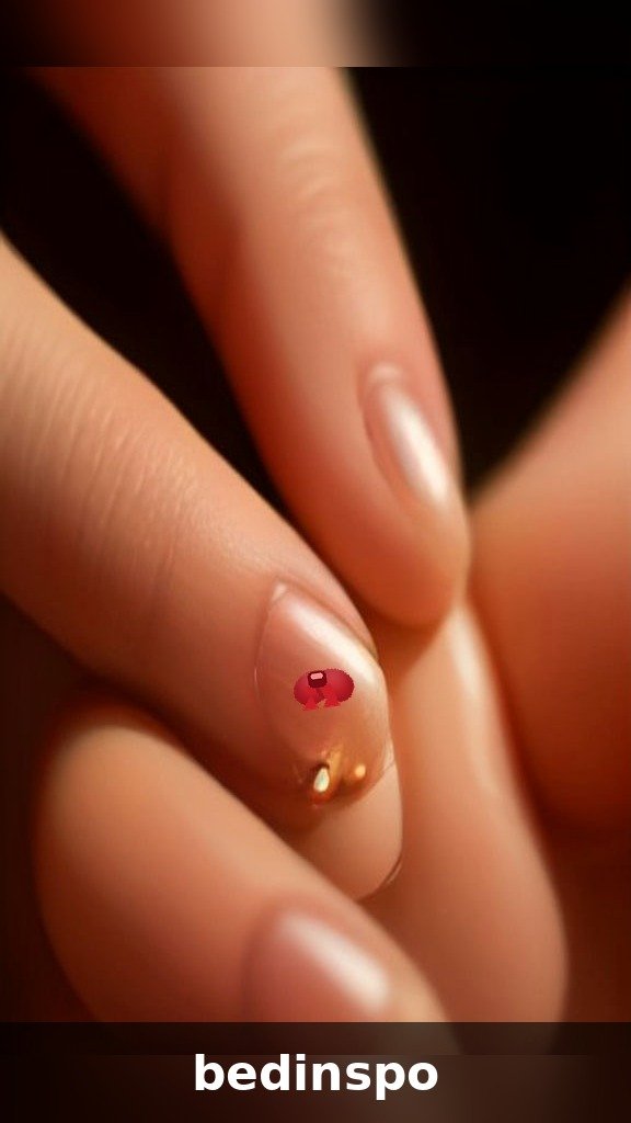 Classic red 3D bow on a nude Christmas accent nail