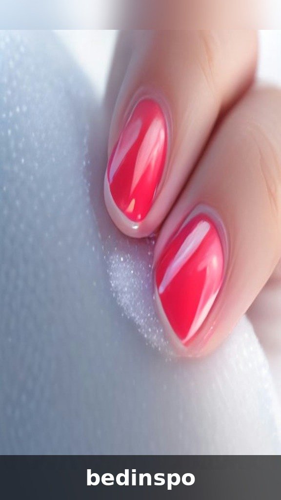 Candy cane striped accent nails with white snowflakes on red