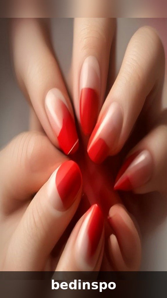 Short nails with thin red and white candy cane stripes