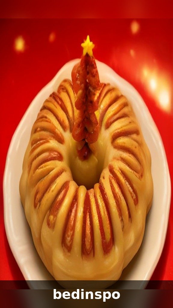 Pull-apart cinnamon roll Christmas tree with a star topper
