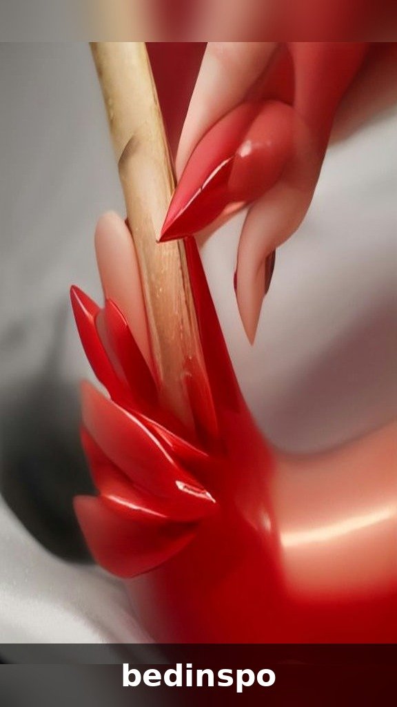 Classic red chrome stiletto nails with mirror shine for Christmas