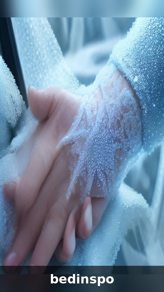 Icy blue chrome nails with frosty frozen-lake mirror finish