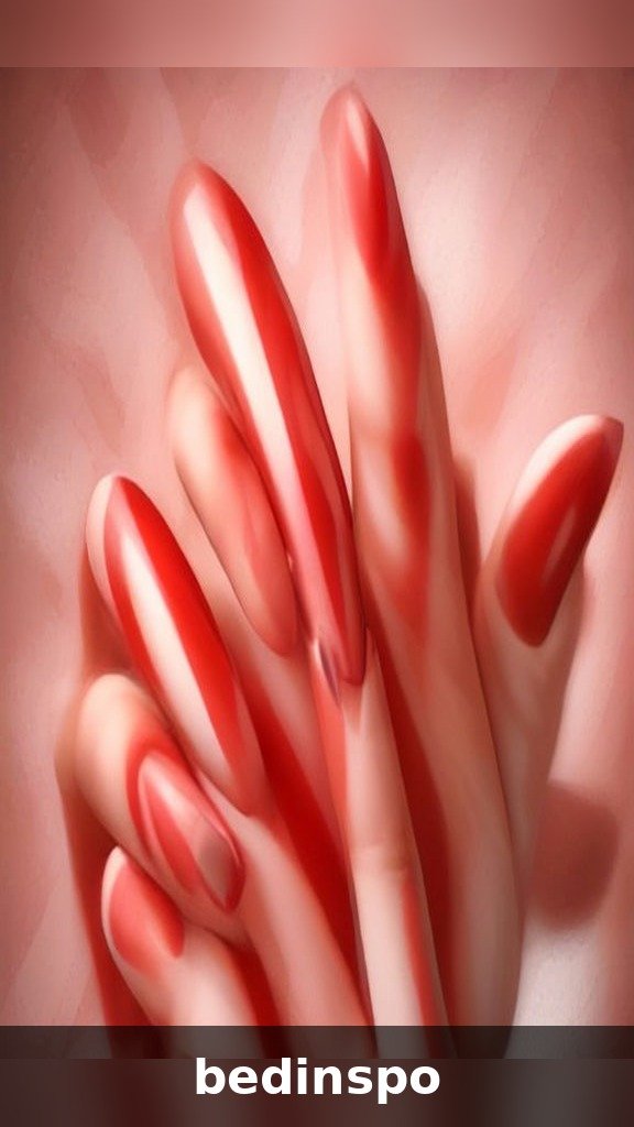 Candy cane striped chrome nails in red and white for Christmas