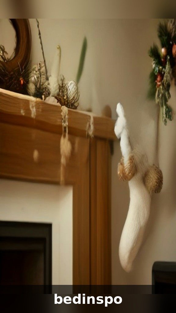 Farmhouse wood bead garland draped across a Christmas mantel
