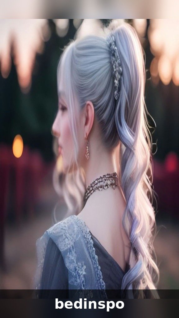 High ponytail with ornament ties