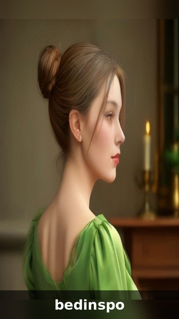 Low bun with mini wreath ornaments