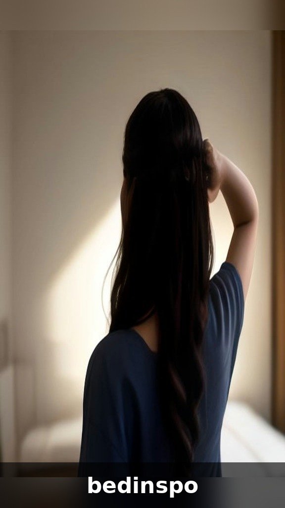 Woman styling fine hair with claw clip