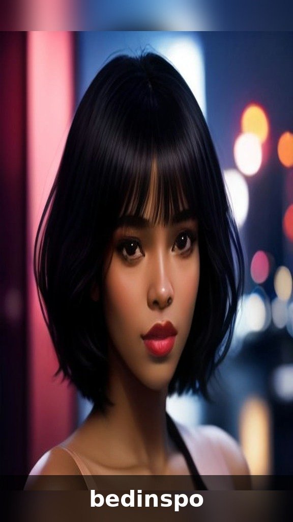 Chic bob with curtain bangs