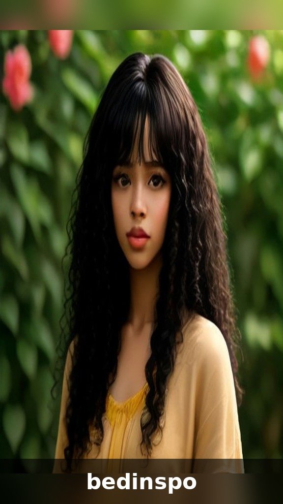 Curtain bangs on curly hair