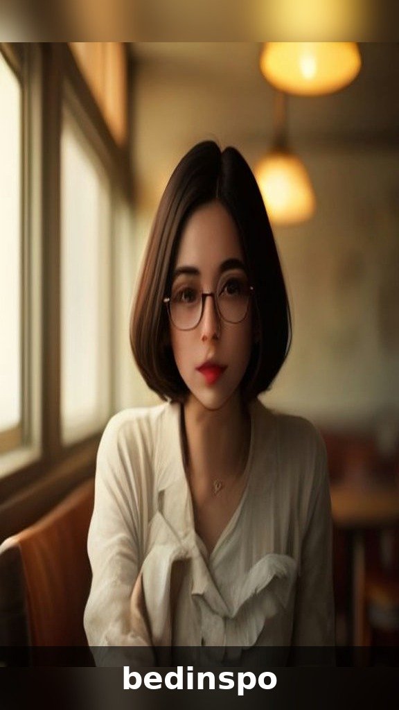 Sleek center-part flipped bob