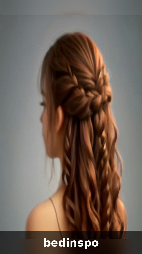 Half-up half-down French curl braids