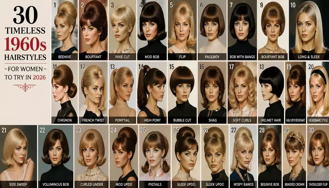 30 Timeless 1960s Hairstyles for Women to Try in 2026 