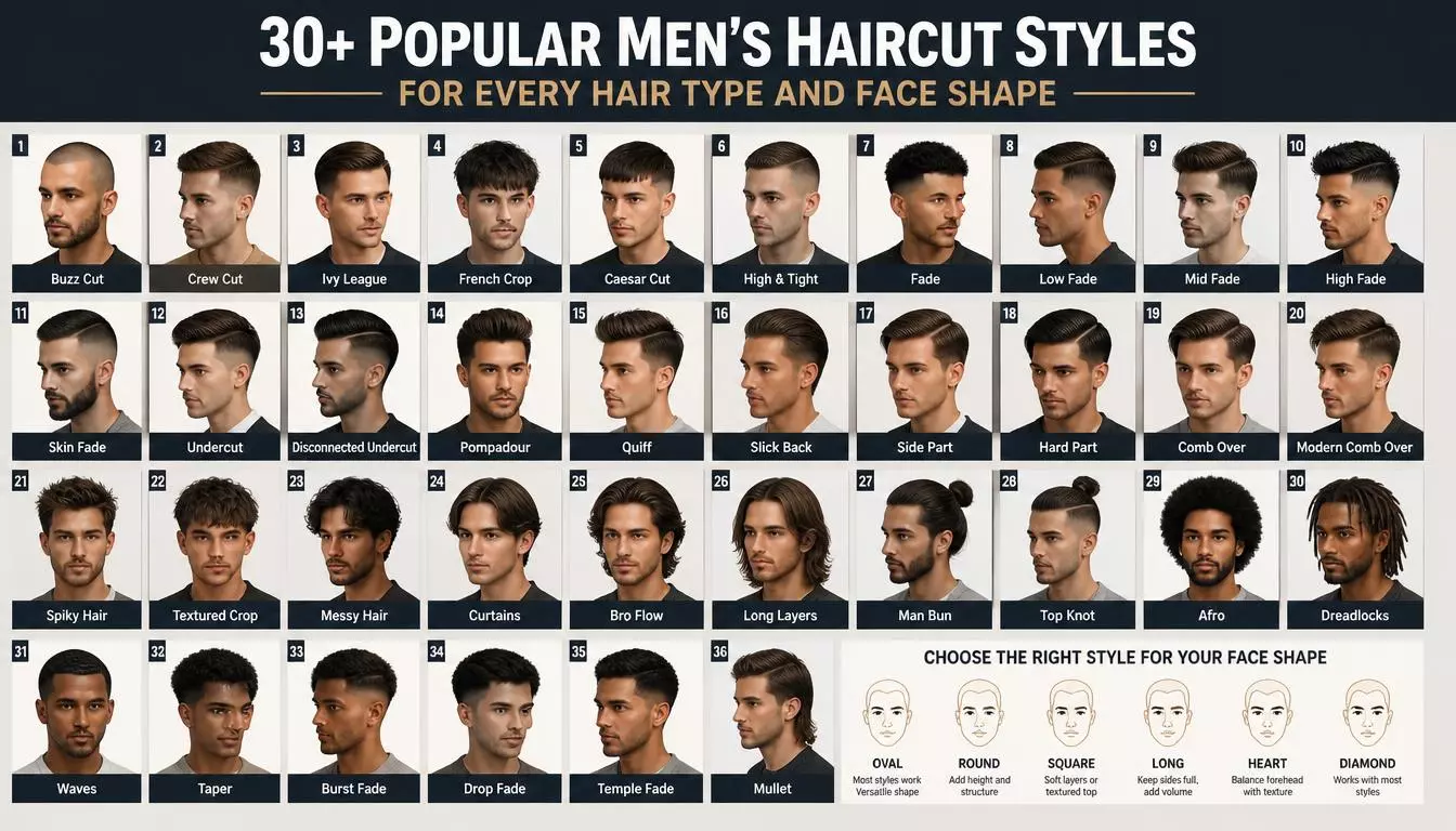 30+ Popular Men’s Haircut Styles for Every Hair Type and Face Shape