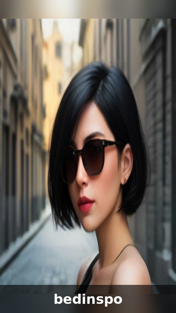 Italian Bob with Dark Glossy Color
