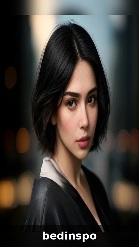 Latina woman in her 40s with wet-look slicked micro bob