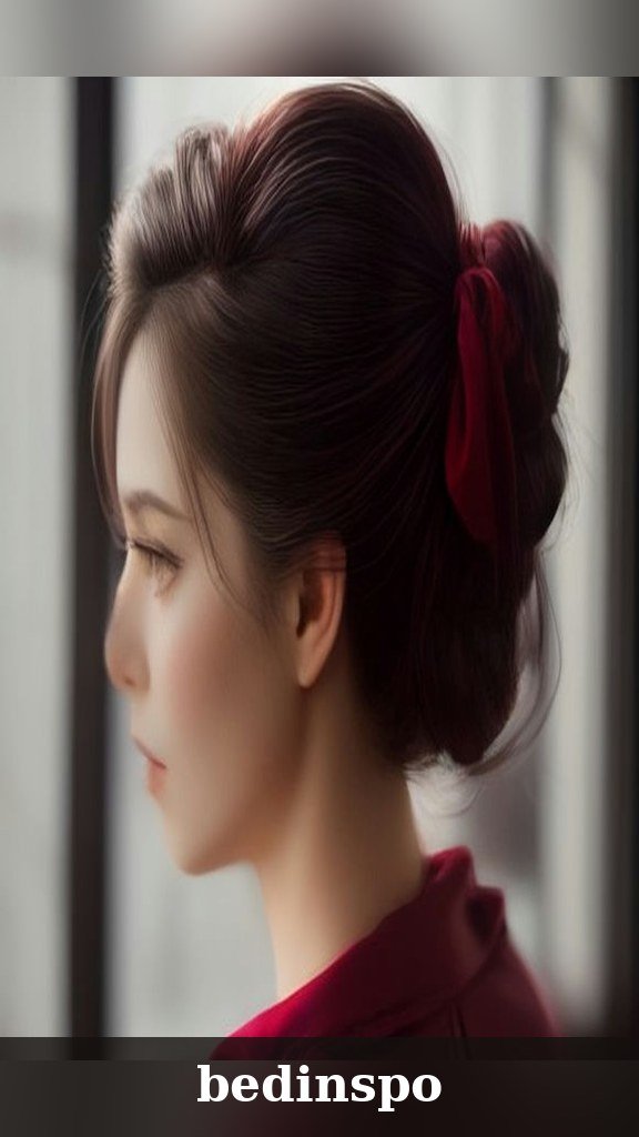 2. Velvet Bow on a Low Chignon