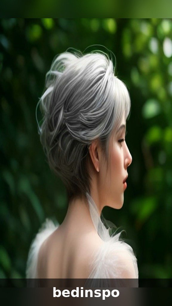 Classic wispy pixie haircut with soft feathered crown and tapered nape